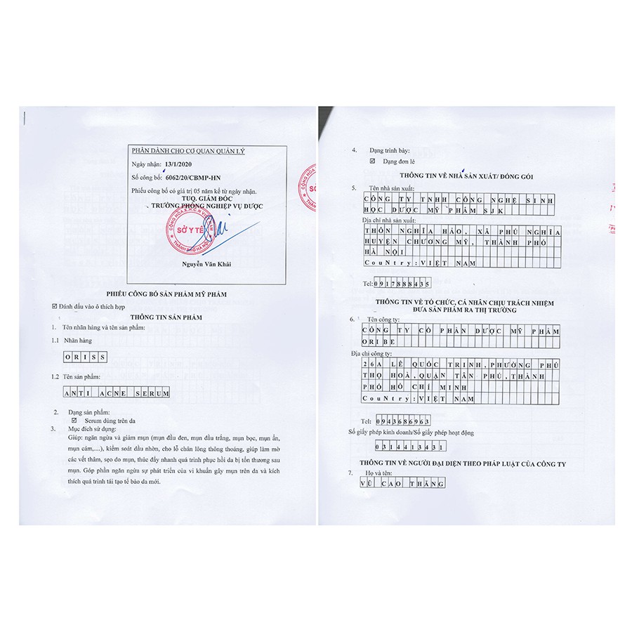 Serum Hỗ Trợ Giảm Mụn Và Phòng Ngừa Mụn Dưỡng Trắng Da Oriss 10ml | BigBuy360 - bigbuy360.vn