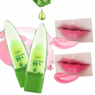 Son dưỡng môi Nha đam mền nịn lên màu hồng nhạt