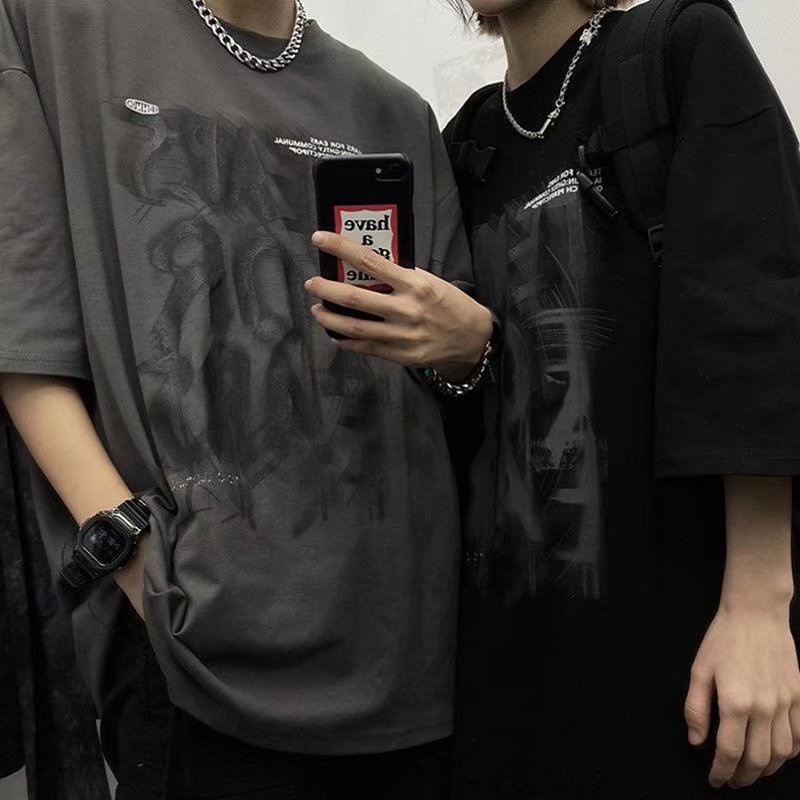 Áo thun MMIOT tay ngắn dáng rộng in họa tiết phong cách hip hop thời trang mùa hè 2023 cho nam