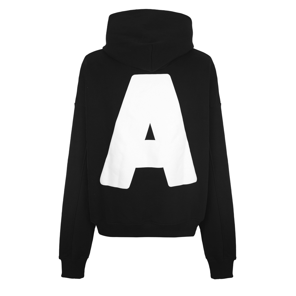 "A" SIGNATURE HOODIE // BLACK - Áo khoát nỉ chân cua chui đầu logo A Aa Stu.
