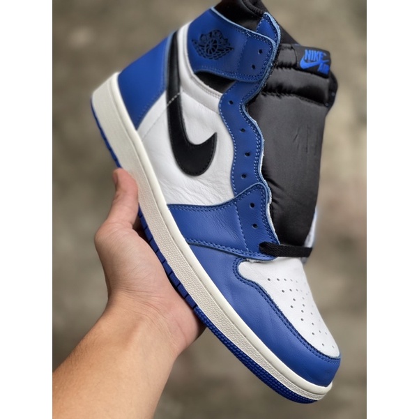 Giày thể thao sneaker nam nữ jd1 cổ cao màu xanh dương hình ảnh tự chụp thật đầy đủ hộp phụ kiện