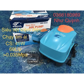 Máy sủi khí oxy hãng Periha MB 4000 - 8000 dành cho hồ cá cảnh (máy sủi khí chạy êm, tiết kiệm điện)