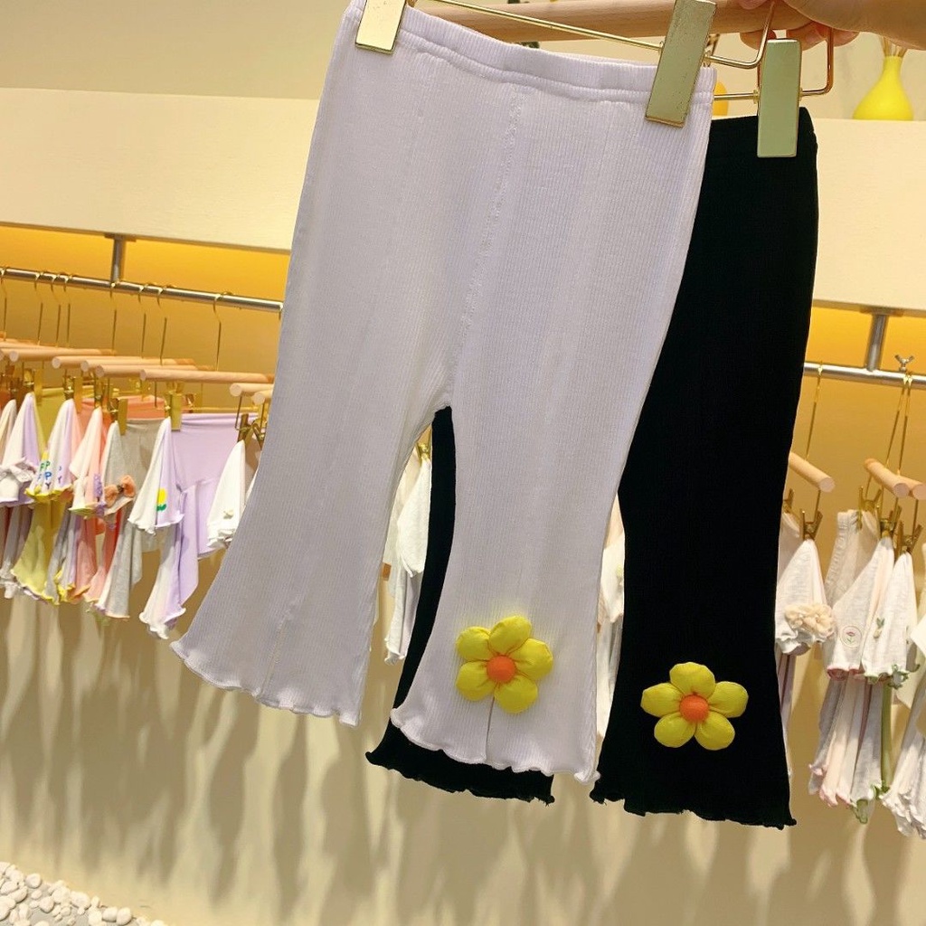 Quần Ống Loe Hoa Mỏng Co Giãn Thời Trang Mùa Hè Hàn Quốc Hàng Mới 2022 Dành Cho Bé Gái