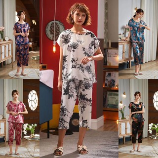 Đồ bộ lụa satin họa tiết cao cấp đủ size - dạo phố mặc nhà