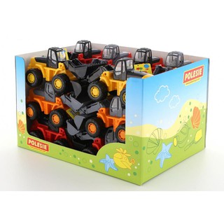 Bộ 18 Xe Xúc Đồ Chơi Kèm Hộp Trưng Bày – Polesie Toys