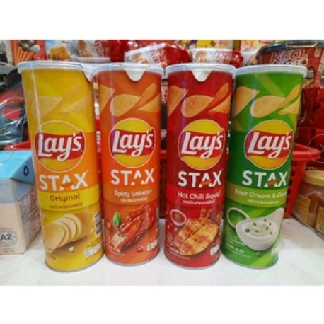 Snack khoai tây Lays stax lon 105g