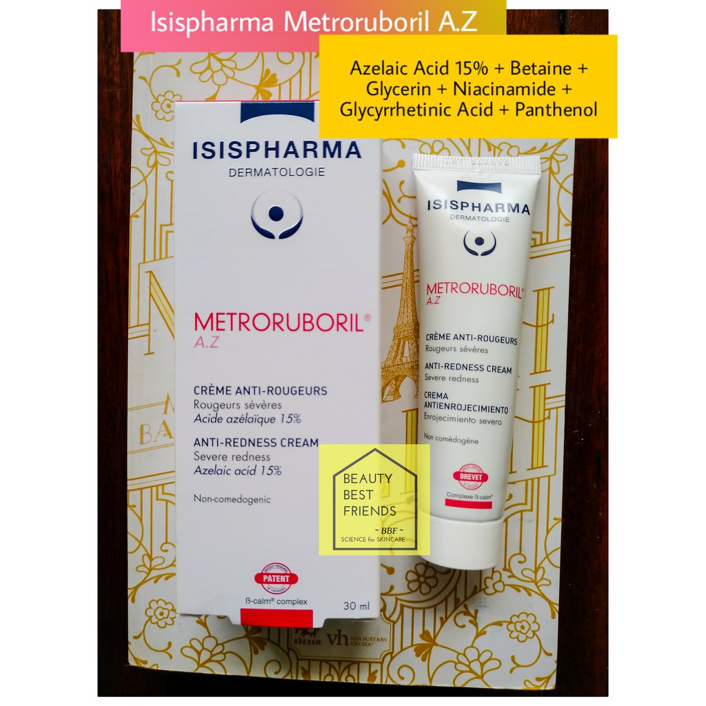 15% Azelaic Acid Isispharma Metroruboril A.Z Anti-Redness Cream 30 ml giảm mụn & thâm mụn