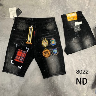 Quần bò ngố nam DSQ2 khóa lệch item thêu,chất jean co giãn nhẹ phong cách cá tính hot trend,quần short jean nam dsq2021