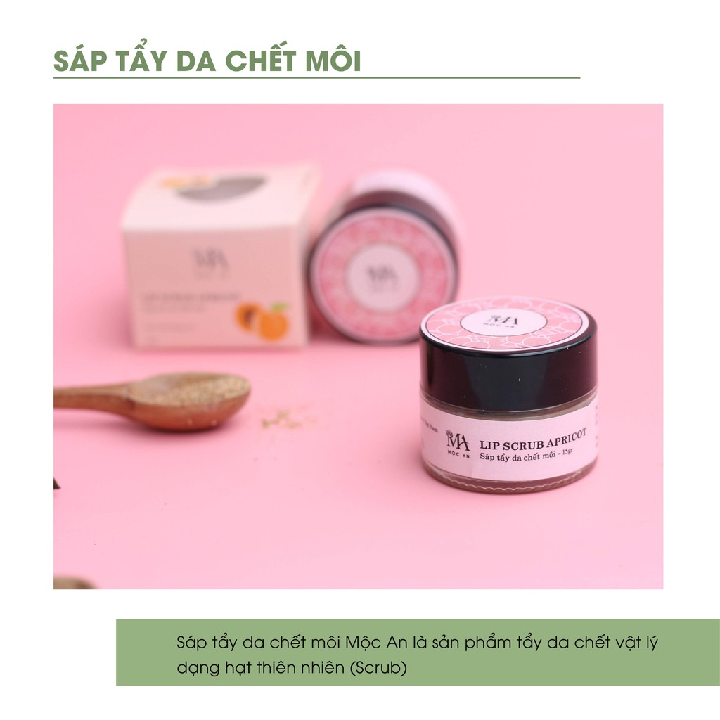 Sáp Tẩy Da Chết Môi Vật Lý Vỏ Hạt Mơ Và Óc Chó Lip Scrub Apricot Mộc An 15gr | BigBuy360 - bigbuy360.vn