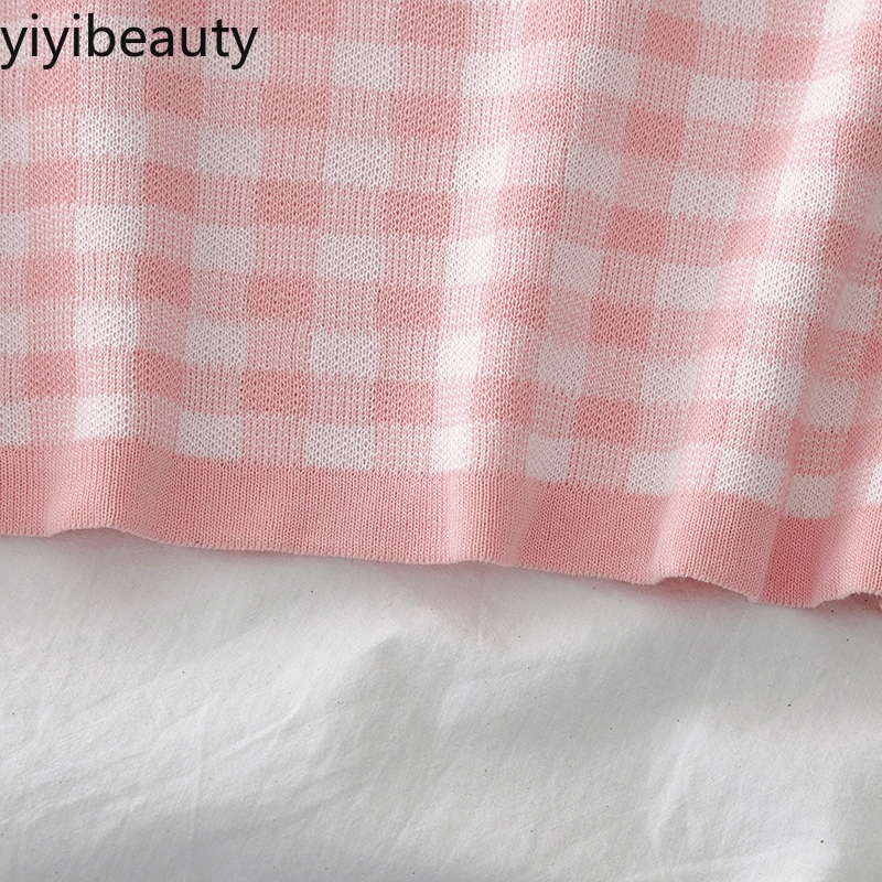 Áo Polo Ngắn Tay Họa Tiết Ca Rô Xinh Xắn Dành Cho Nữ | BigBuy360 - bigbuy360.vn