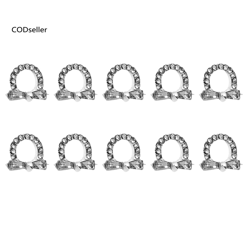 Set 10 Phụ Kiện Trang Trí Móng 3D Bằng Kim Loại Sáng Bóng