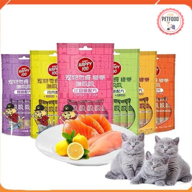 Súp thưởng WANPY HAPPY 100 cho mèo gói 5 ống