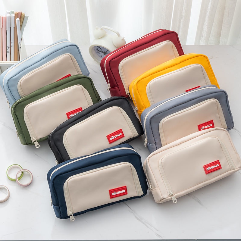 Bóp Viết Vải Bạt Sức Chứa Lớn Phong Cách Nhật Bản Đơn Giản Cho Nữ Sinh Trung Học