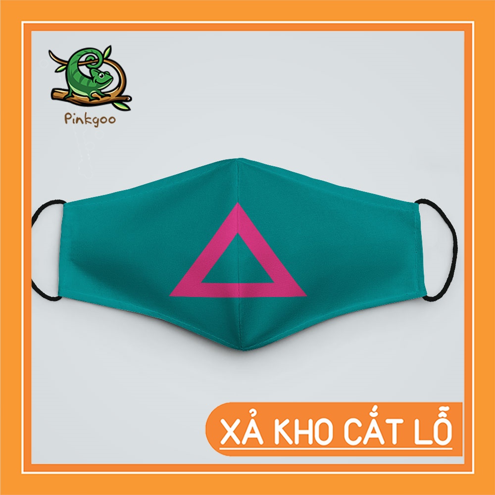 Khẩu Trang Vải Cotton 4 Chiều Squid game 29 PinkGoo Vải Poly Cotton 100%, Ngăn Bụi, Kháng Khuẩn, Chống Giọt Bắn