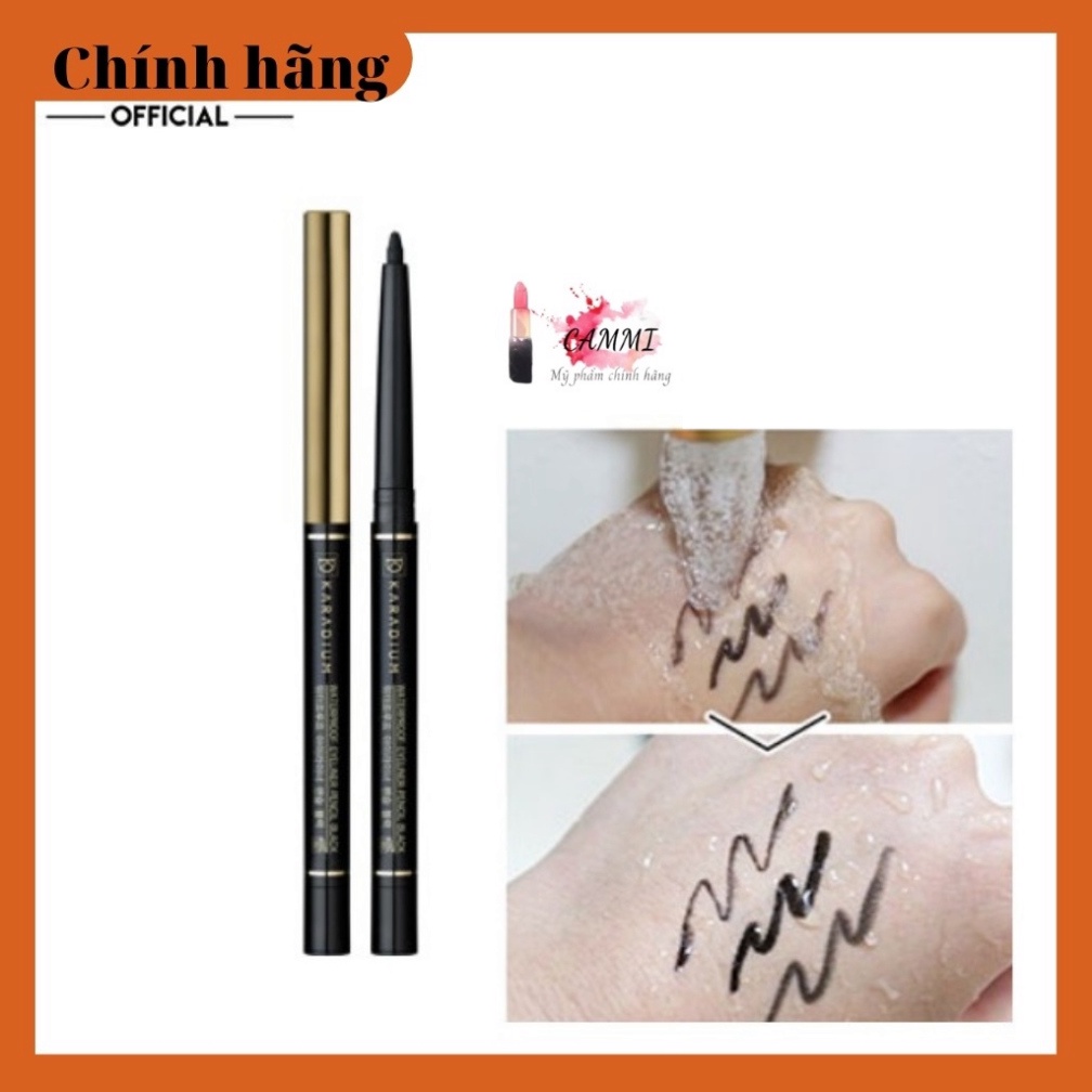 Chì Kẻ Mắt Karadium Waterproof EyeLiner Pencil Black - Vỏ Màu Vàng