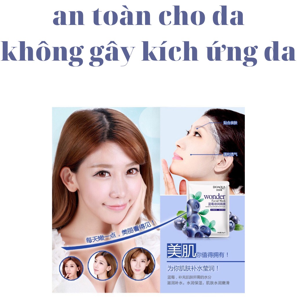 Mặt nạ giấy dưỡng da dầu mụn dưỡng trắng sáng da hoa quả trái cây mask BIOAQUA nội địa Trung