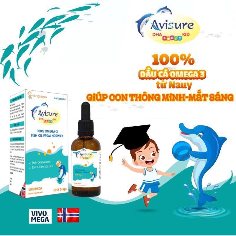 Avisure DHA Smart kid - bổ sung DHA tinh khiết giúp bé mắt sáng thôn (lọ 20ml)