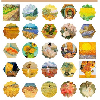 Bộ 50 miếng dán sticker hình tranh vẽ dễ thương