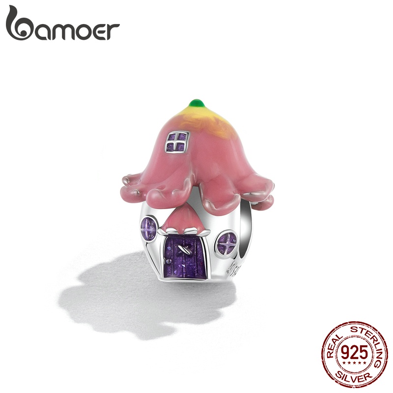 Hạt trang sức BAMOER SCC2154 bằng bạc 925 hình bông hoa hợp thời trang