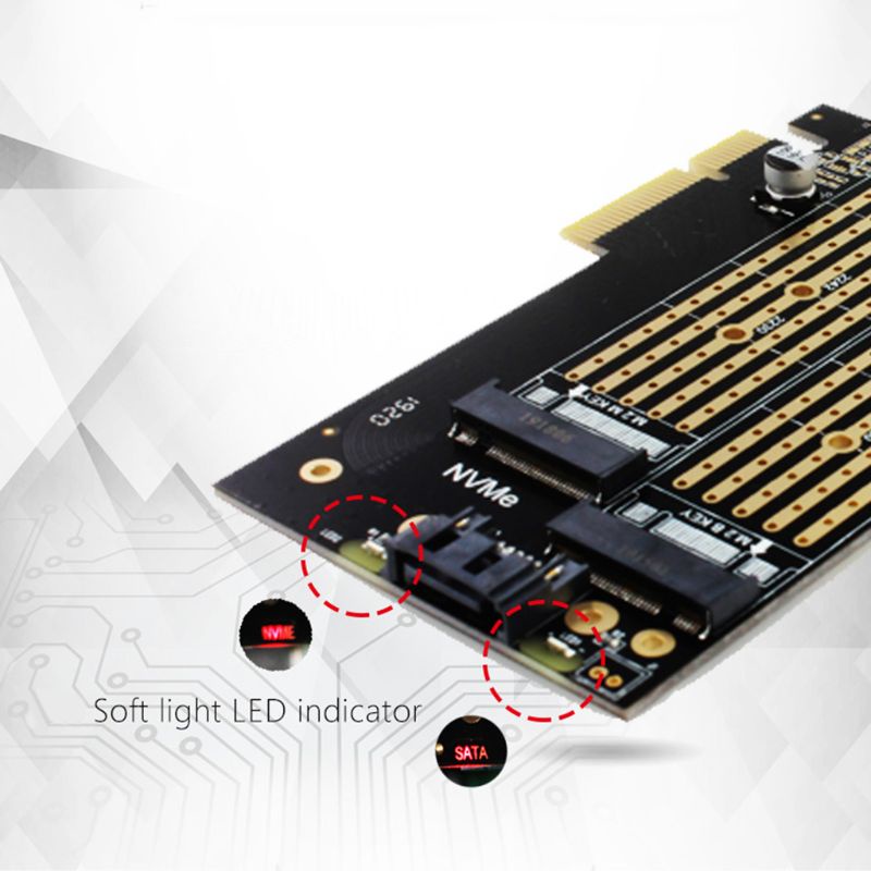 Thẻ Chuyển Đổi NAMA M.2 NVMe SSD Sang PCIe 3.0 X4 X8 X16 32Gbps SSD PCI