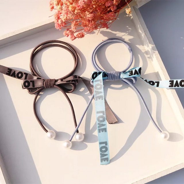 Sỉ 10 buộc tóc in hình chữ love hàn quốc  37k