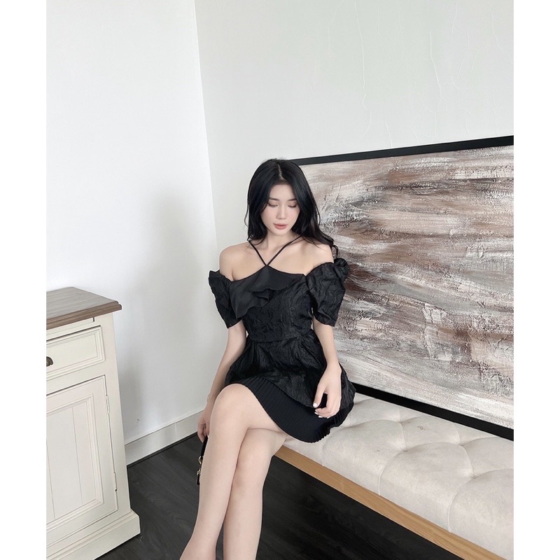 HÀNG THIẾT KẾ ÁO KIỂU PEPLUM DÂY CHÉO CỔ PHỐI BÈO TIỂU THƯ SANG CHẢNH SUN FASHION