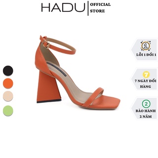 Giày Sandal cao gót 7cm quai ngang Gót tam giác TAGIC HADU M793 chất liệu da vân