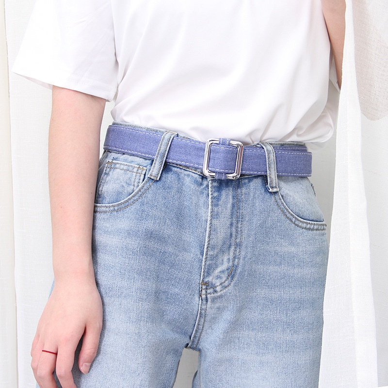 Thắt Lưng Vải Denim Không Đục Lỗ Đơn Giản Thời Trang Phong Cách Hàn Quốc Cho Nữ