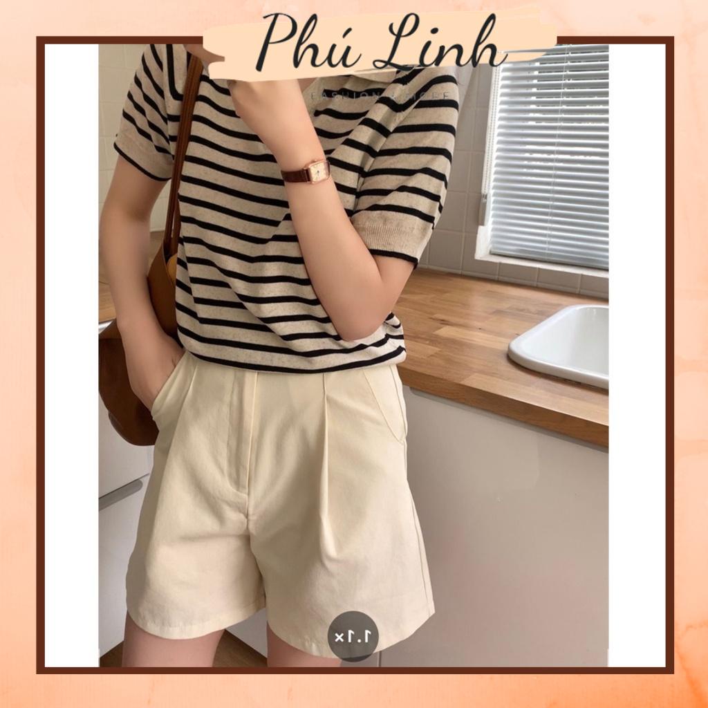 MS191 Áo polo cổ bẻ kẻ ngang