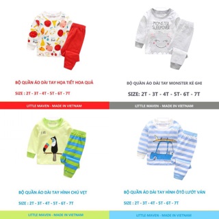 Little maven  Bộ quần áo dài tay cho bé trai, bé gái