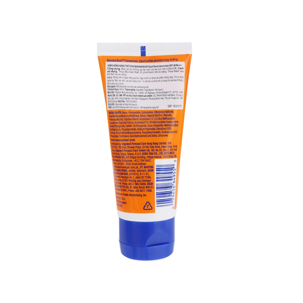 Sữa chống nắng thể thao Banana Boat Sport SPF 30/PA+++ 90ml