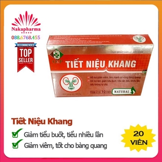 Tiết Niệu Khang – Giảm viêm, làm làm mạnh cơ vòng bàng quang, giảm tiểu buốt, tiểu rắt, tiểu nhiều lần