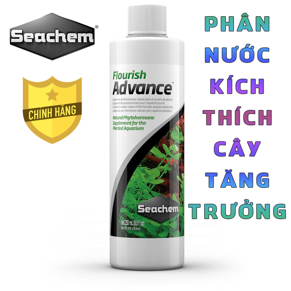 Phân nước Seachem - Flourish Advance kích thích tăng trưởng cho cây thủy sinh trong hồ cá - Chai 100/250/500 ml