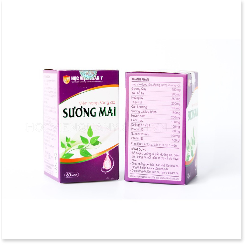 Combo 4 hộp viên uống sáng da Sương Mai Học Viện Quân Y