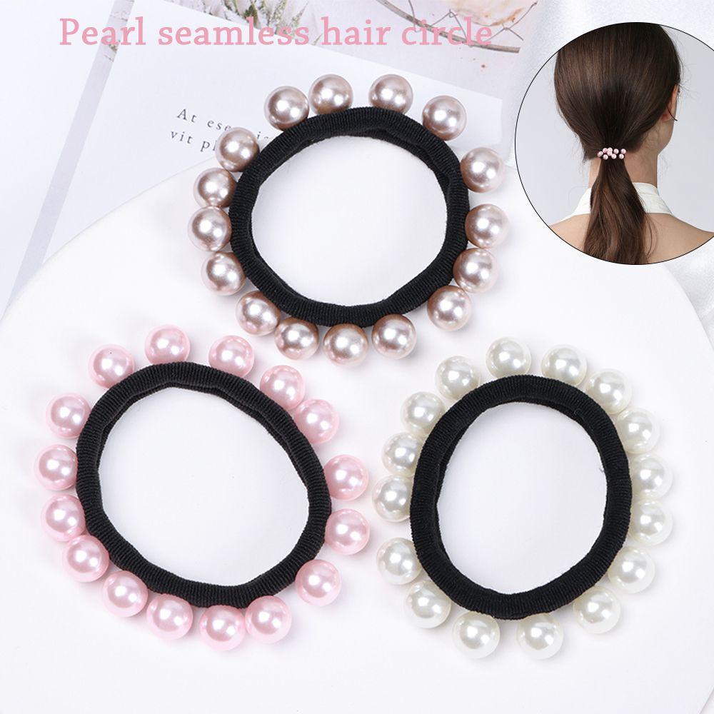 Dây Cột Tóc Đuôi Ngựa Không Đường May Đính Hạt Ngọc Trai MAXG