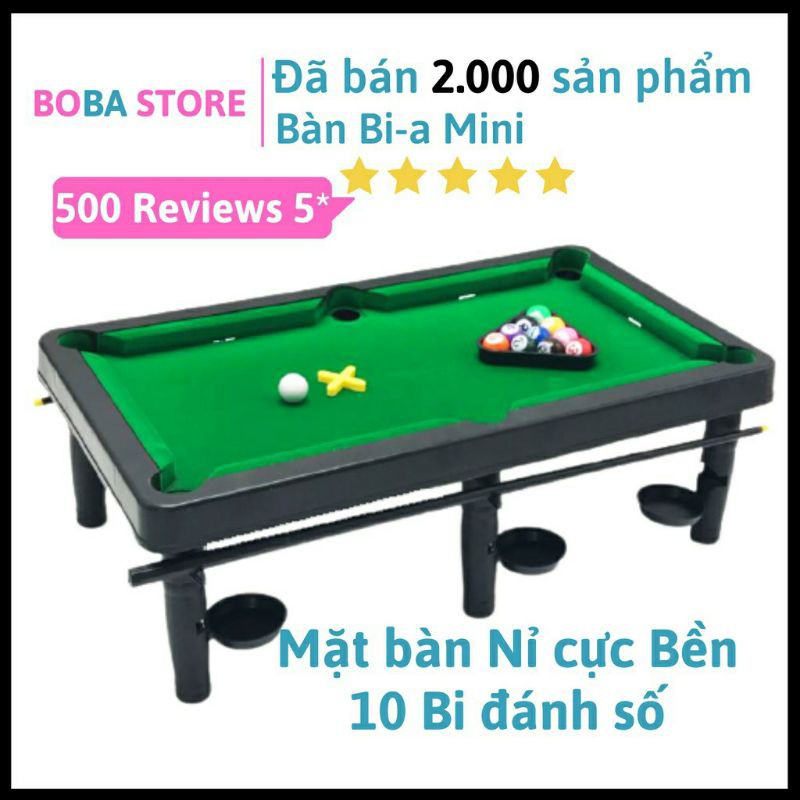Bàn Bi a Mini BoBa Store Bàn Bida Mini giá rẻ cho trẻ em và người lớn, 10 bi Đánh Số - Mặt bàn Nỉ không bong