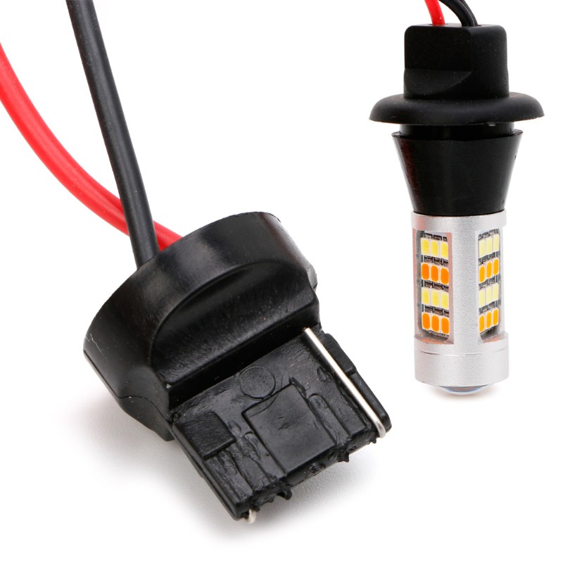 Set 2 đèn LED T20 7440 2835 50W cho xe ô tô