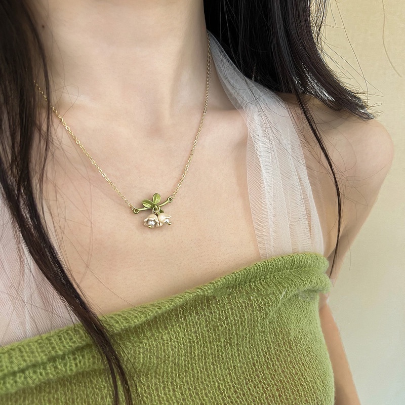 Trang Sức Vòng Cổ Vòng Tay Hoa Tai Dây Xích Màu Trắng Lily Trong Thung Lũng Siêu Thần Tiên Mới Cho Nữ