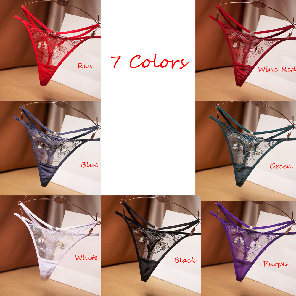 AROMA For Women Panties Transparent Lingerie Thong Lace Sexy Erotic Temptation Low-waist Stimulate G-String/Multicolor