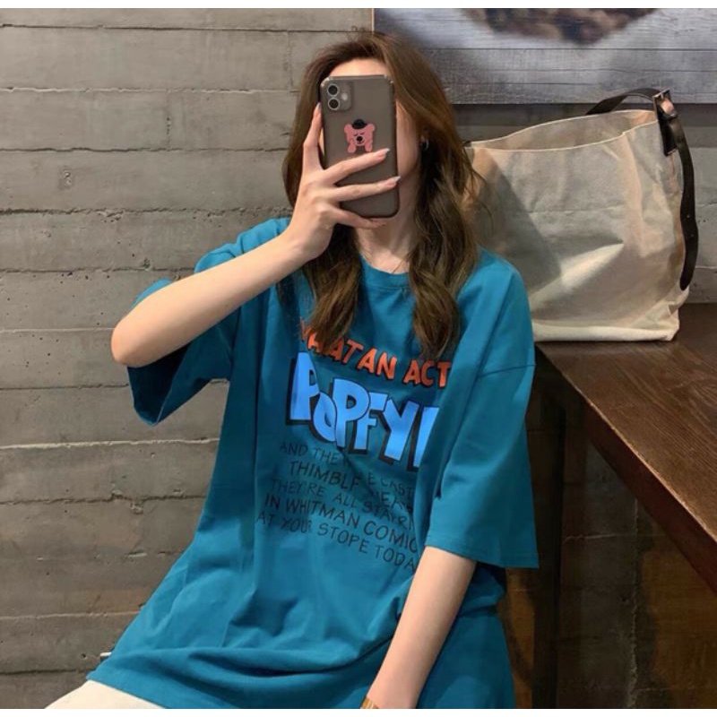 Áo phông tay lỡ nam nữ unisex form rộng Popy ulzang vải cotton dày mịn giá rẻ mặc đơn đôi nhóm