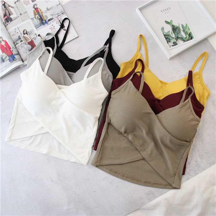 Áo hai dây thiết kế quấn chéo vải mềm mại thoải mái chất lượng cao thời trang quyến rũ cho nữ