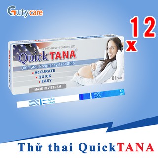 Que thử thai Quicktana, Dụng cụ phát hiện thai sớm nhanh chóng, đơn giản và chính xác – Hộp to 12 que