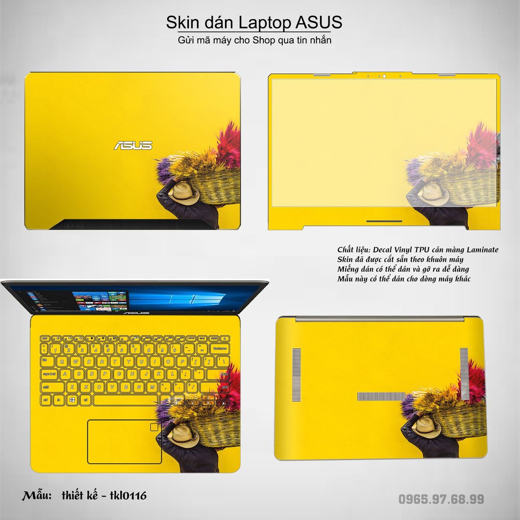 [SALE 30 %]  Dán decal cho các dòng Laptop ASUS in nhiều mẫu cực đẹp full 4 mặt