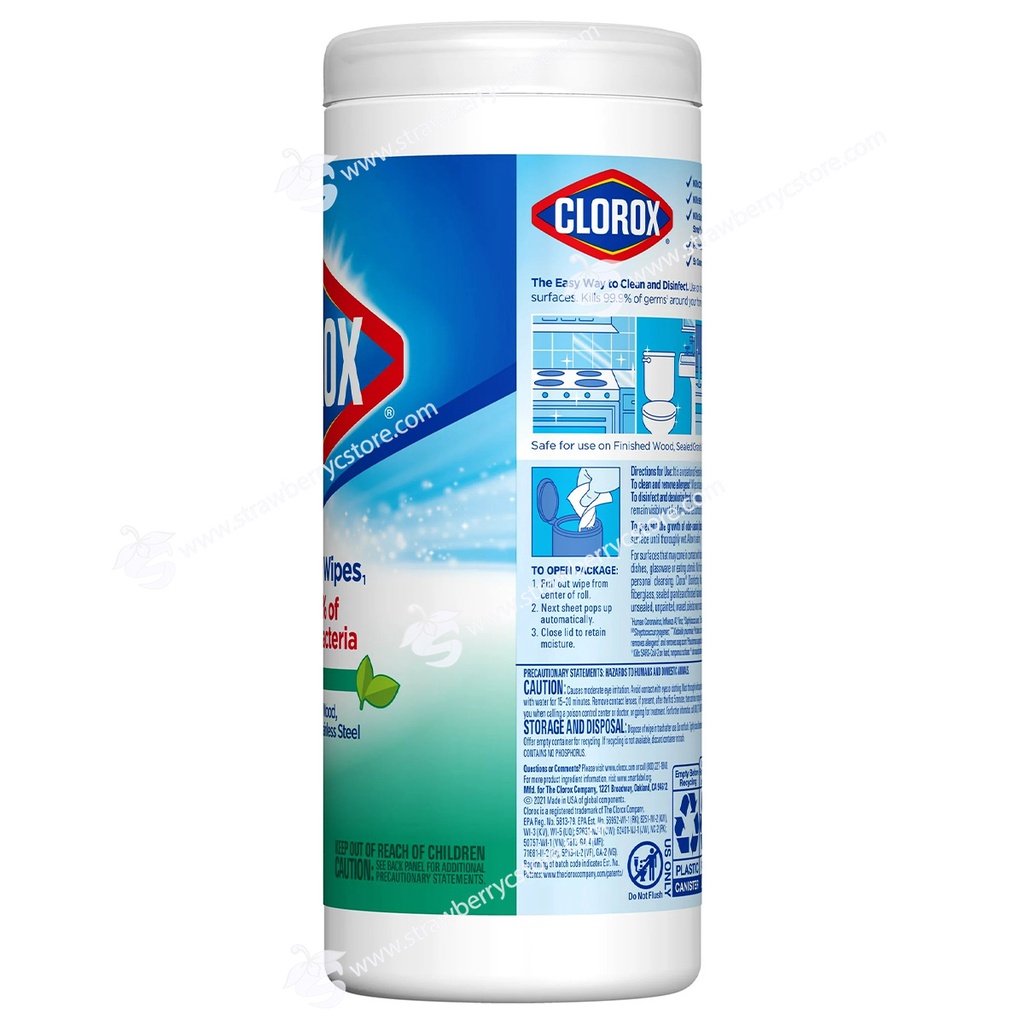 Khăn Ướt Lau Diệt Khuẩn Clorox Disinfecting Cleaning Wipes - Bleach-Free - Ready-To-Use, Fresh Scent, Hộp 35 Miếng