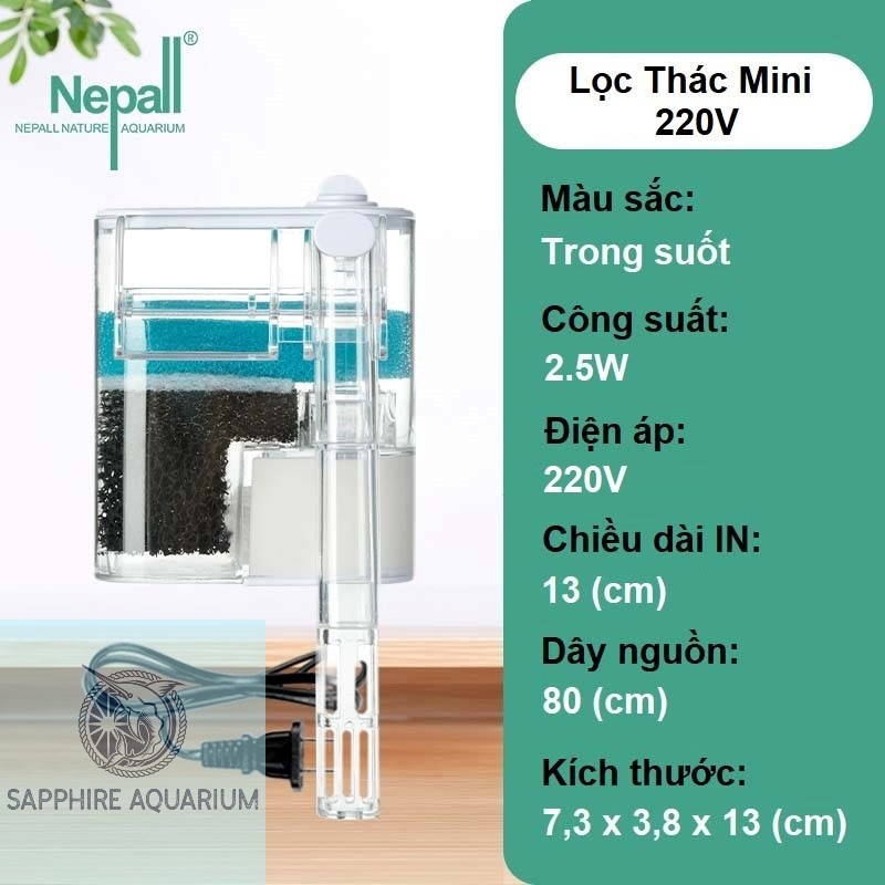 Máy lọc thác bể cá Nepall Filter