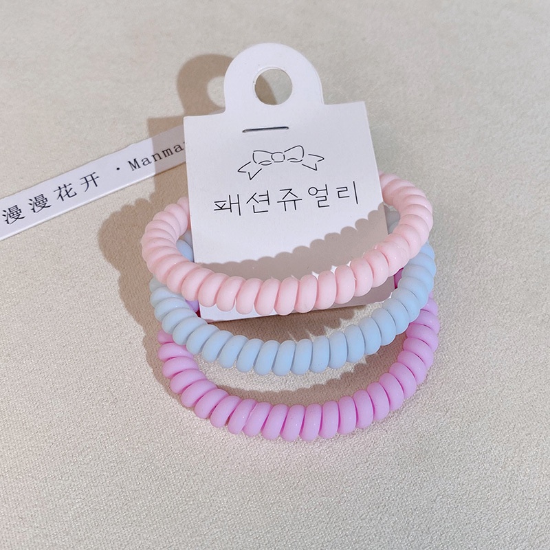 Bộ 3 Dây Buộc Tóc Cao Su Màu Kẹo Đơn Giản Thời Trang Cho Nữ