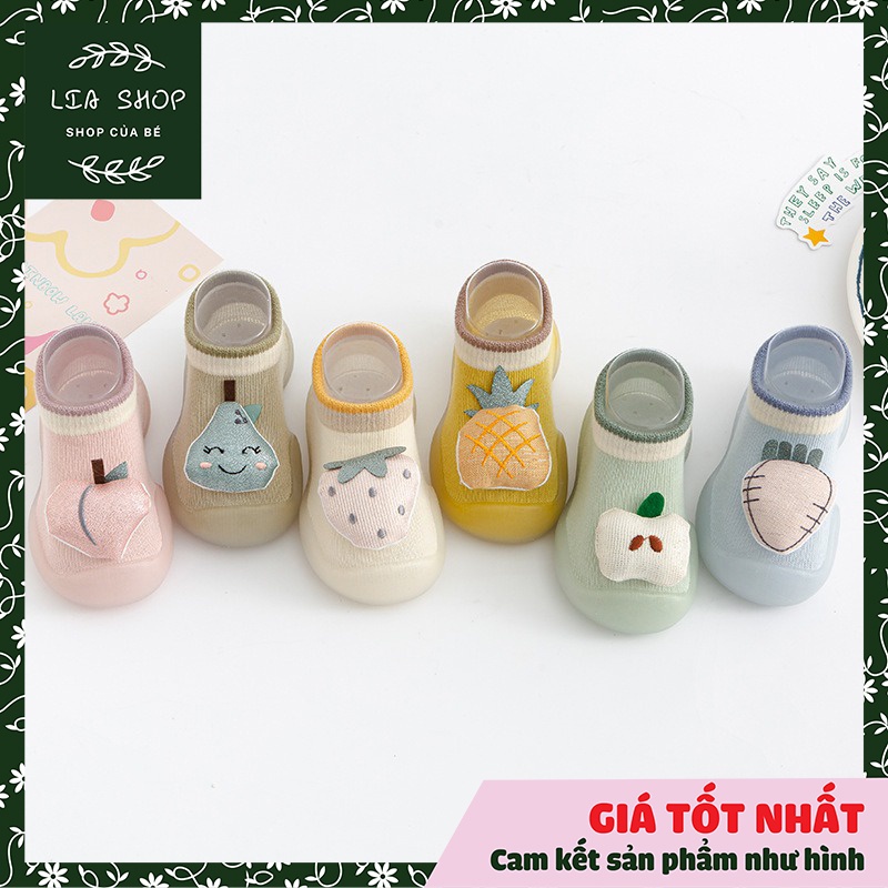 Giày tập đi cho bé,giày bún cho bé, trẻ em chất vải len cao cấp co giãn, đế cao su chống trượt an toàn