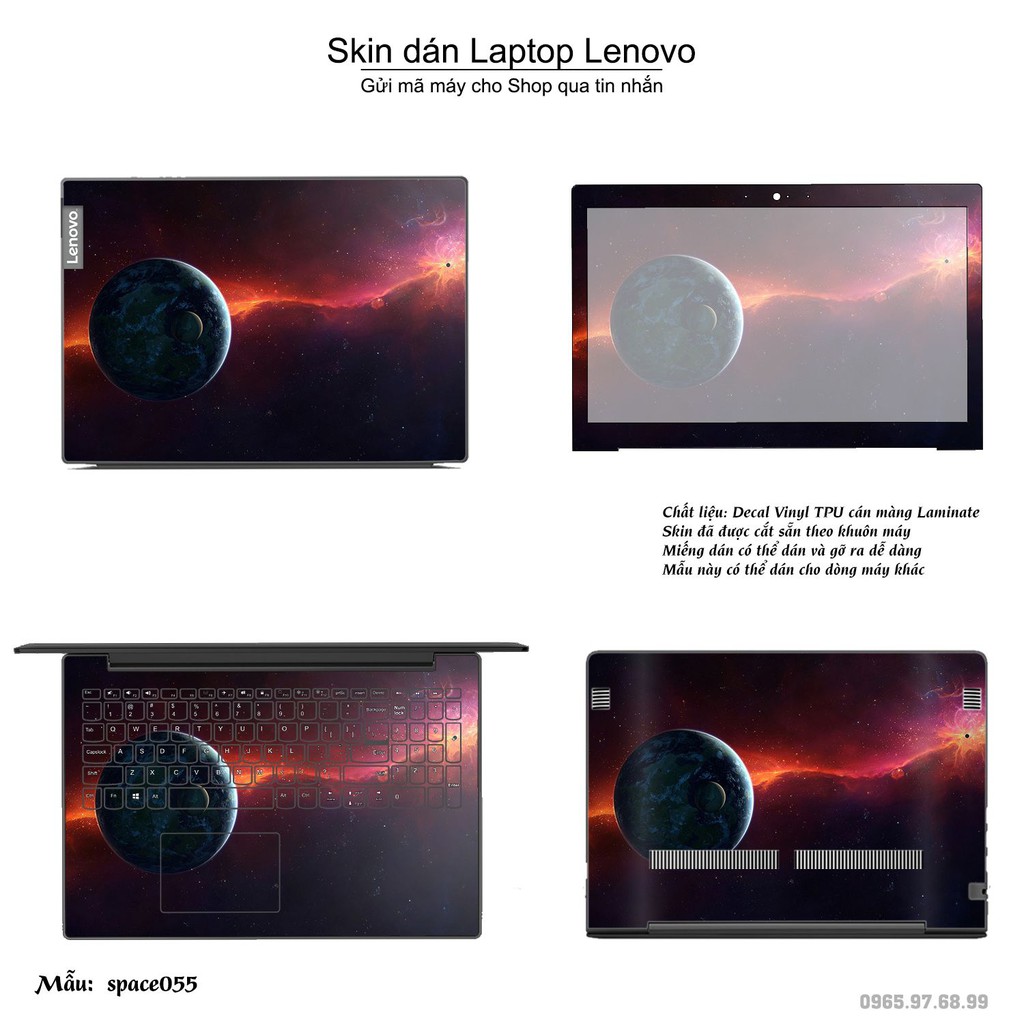 Skin dán Laptop Lenovo in hình không gian nhiều mẫu 10 (inbox mã máy cho Shop)