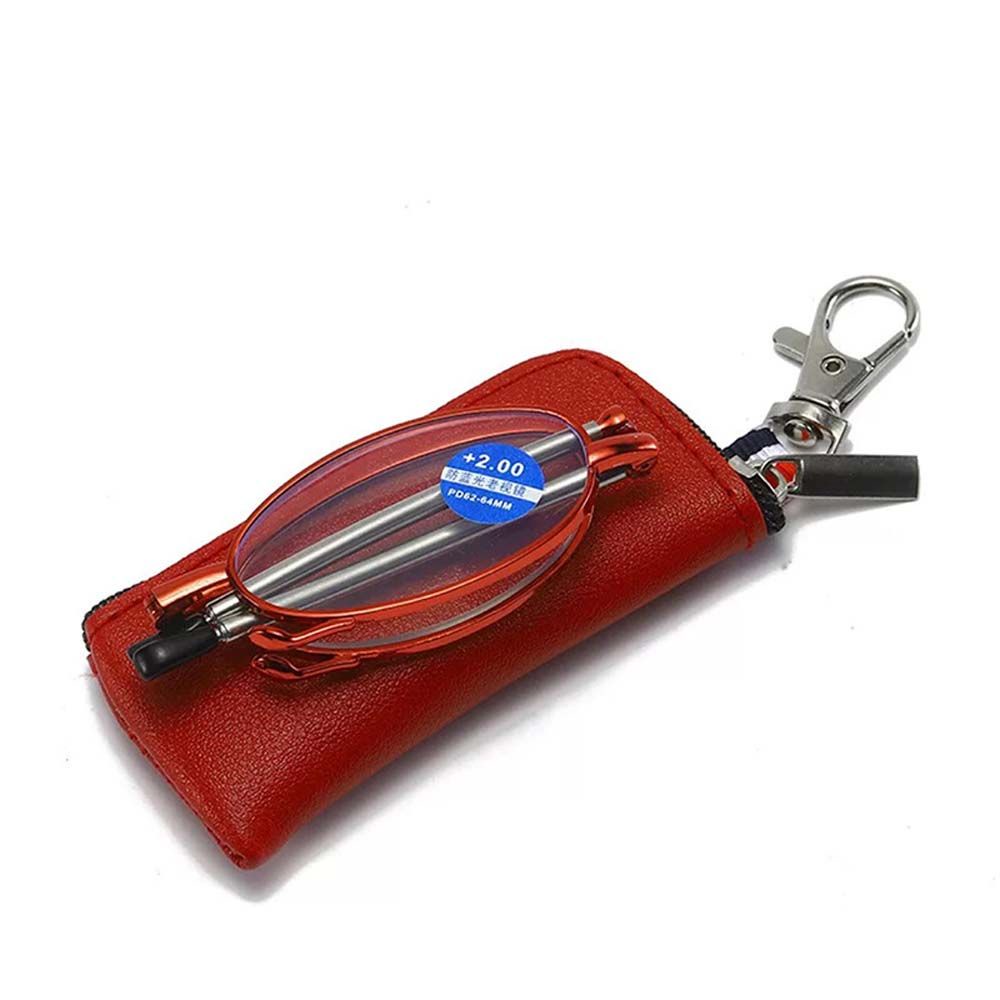 Mắt kính đọc sách có thể gấp gọn chống ánh sáng xanh +1.0~+4.0 bằng nhựa resin có móc khóa cho nam và nữ