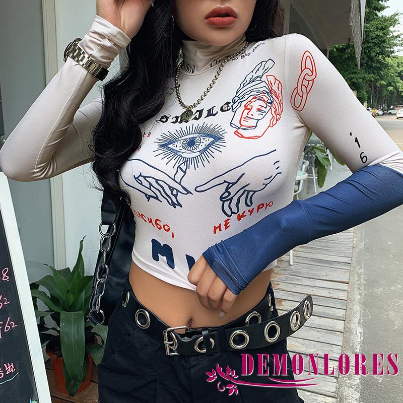 Áo Thun Dài Tay In Họa Tiết Thời Trang Dành Cho Nữ